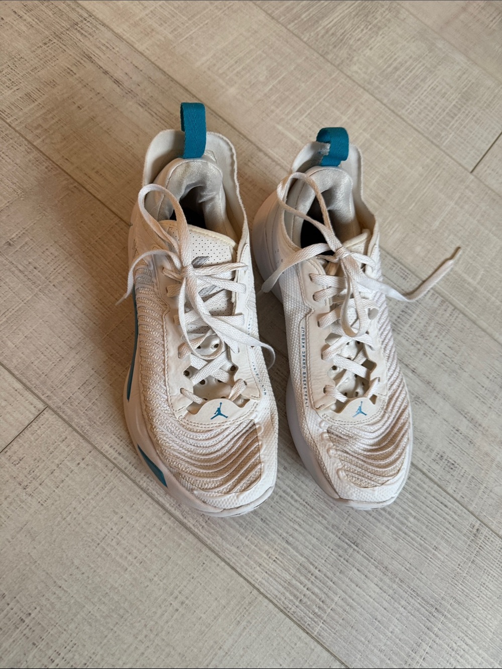 Air Jordan Boy’s white and teal